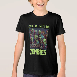 Funny Chillin mit meinen Zombies Tri-Blend Shirt