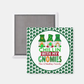 Funny Chillin mit My Gnomies St Patricks Day Magnet (Vorderseite/Rückseite)