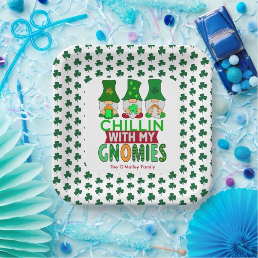 Funny Chillin mit My Gnomies St Patricks Day Pappteller (Party)