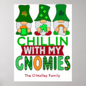 Funny Chillin mit My Gnomies St Patricks Day Poster (Vorne)