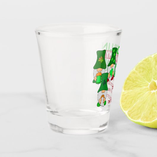 Funny Chillin mit My Gnomies St Patricks Day Schnapsglas (Links)