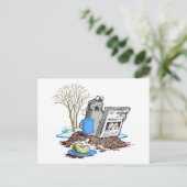 Funny Chillin' Out Groundhog Postkarte (Stehend Vorderseite)