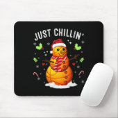 Funny Chillin' Snowman Sketll Ll Weihnachtsmannmüt Mousepad (Mit Mouse)