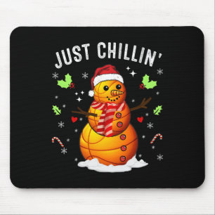 Funny Chillin' Snowman Sketll Ll Weihnachtsmannmüt Mousepad