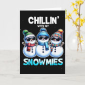 Funny Chillin With My Snowmies Christmas Snowman K Karte (Gelbe Blume)