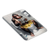 Funny Chimp auf einer Toilette Flexibler Kühlschra Magnet (Rechte Seite)