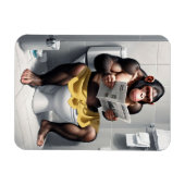 Funny Chimp auf einer Toilette Flexibler Kühlschra Magnet (Horizontal)