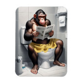 Funny Chimp auf einer Toilette Flexibler Kühlschra Magnet (Vertikal)