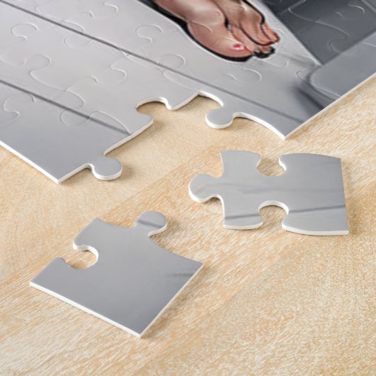 Funny Chimp auf einer Toilette Puzzle (Seite)