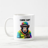 Funny-Chimp Chat-Schimpanse mit Telefon- Kaffeetasse (Links)