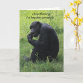 Funny Chimp (der Denker) Belated Birthday Card Karte (Gelbe Blume)