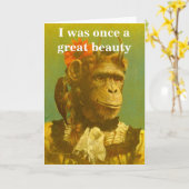 Funny Chimp Greetings Card Karte (Gelbe Blume)