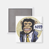 Funny Chimpanzee geht Meep von Mudge Studios Magnet (Vorderseite/Rückseite)