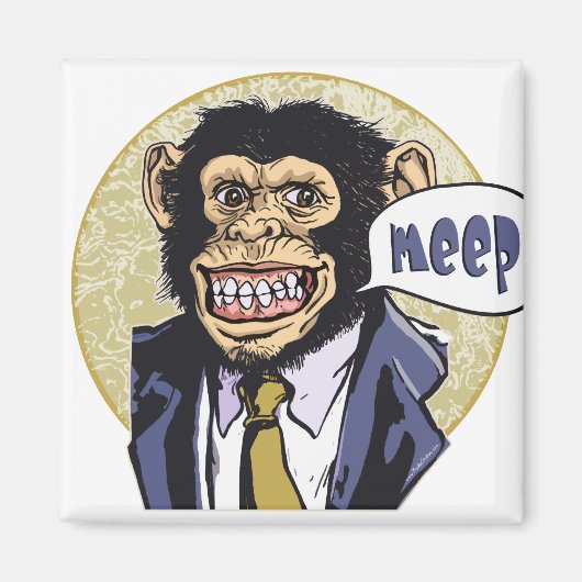 Funny Chimpanzee geht Meep von Mudge Studios Magnet (Vorne)