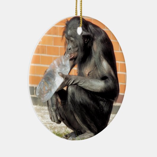 FUNNY CHIMPANZEE KERAMIK ORNAMENT (Rechts)