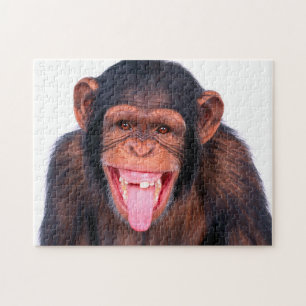 Funny Chimpanzee Portrait, Jigsaw Puzzle