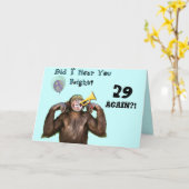 Funny Chimpanzee über dem Hügel Geburtstag Karte (Gelbe Blume)