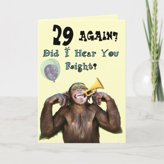 Funny Chimpanzee über dem Hügel Geburtstag Karte (Vorderseite)