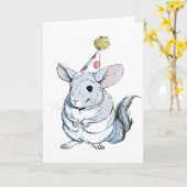 Funny Chinchilla Birthday Card Karte (Gelbe Blume)