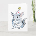 Funny Chinchilla Birthday Card Karte<br><div class="desc">Niedlicher Chinchilla Gruß Geburtstagskarte T-Shirt präsentiert Mama Liebe Zähne</div>