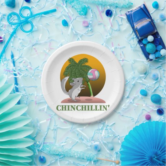 Funny Chinchilla Chinchillin' Pappteller (Party)