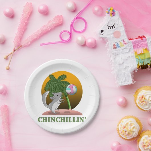 Funny Chinchilla Chinchillin' Pappteller (Party)