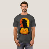 Funny Chinchilla on Pumpkin Howling on Moon Fun T-Shirt (Vorne ganz)