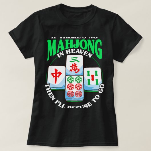 Funny Chinese Mahjong Tile Game T-Shirt (Design vorne)