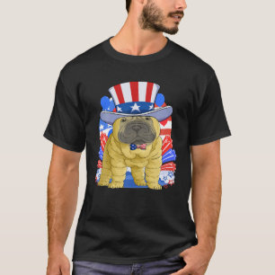 Funny Chinese Shar-Pei 4th of July Uncle Sam Meric T-Shirt