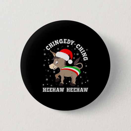 Funny Chingedy Ching Hee Haw Santa Merry Christmas Button (Vorderseite)