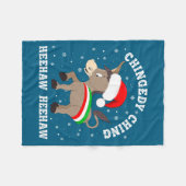 Funny Chingedy Ching Hee Haw Santa Merry Christmas Fleecedecke (Vorderseite (Horizontal))