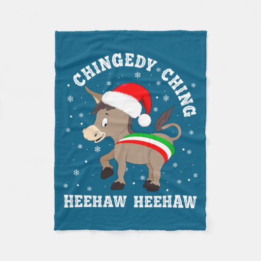 Funny Chingedy Ching Hee Haw Santa Merry Christmas Fleecedecke (Vorderseite)