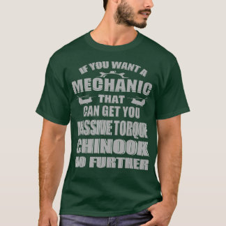 Funny Chinook Mechanic Helicopter Diesel Motor T-Shirt