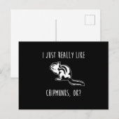 Funny Chipmunk Ich mag einfach nur für Kinder Postkarte (Vorne/Hinten)