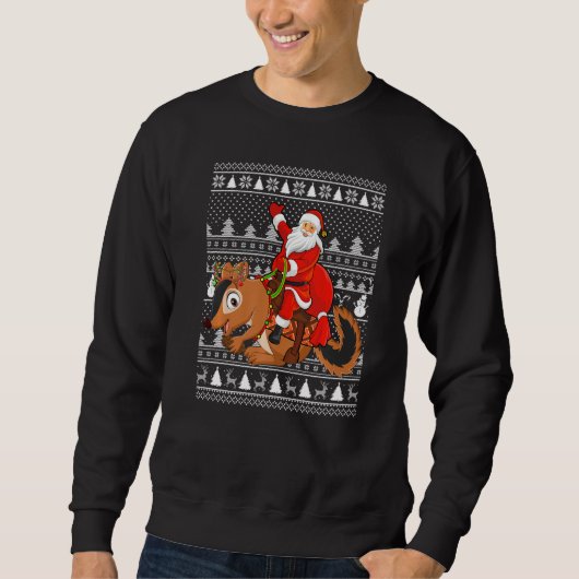 Funny Chipmunk Lover Santa Riding Chipmunk Ugly Ch Sweatshirt (Vorderseite)