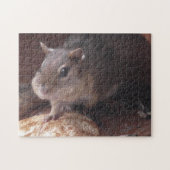 Funny Chipmunk mit Food in Cheeks niedlicher Tiere Puzzle (Horizontal)