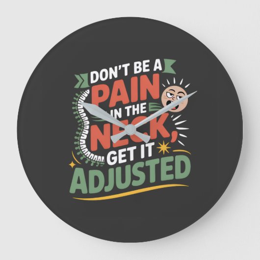 Funny Chiropractic Spine Care Quote Große Wanduhr (Vorderseite)
