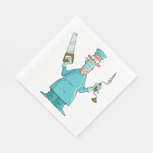 Funny Chirurg Cartoon Unglaublich witzig Medizin S Serviette (Ecke)