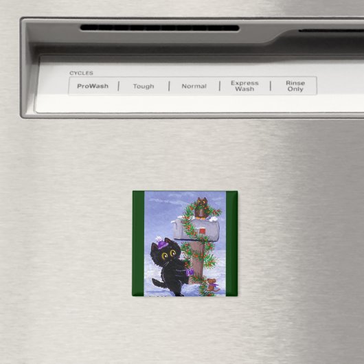 Funny Chistmas Cat Mouse Owl Creationarts Magnet (In Situ (Geschirrspüler))