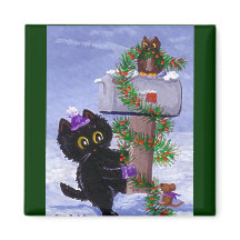 Funny Chistmas Cat Mouse Owl Creationarts