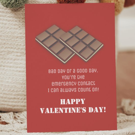 Funny Chocolate Bar Valentine's Day Message Card Postkarte