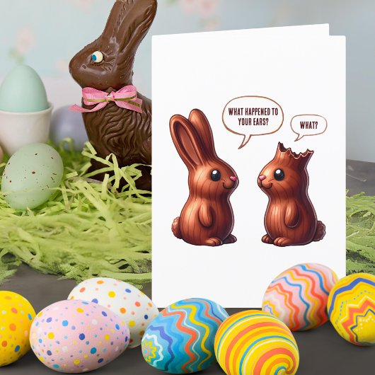 Funny Chocolate Bunnies Ostercard Feiertagskarte
