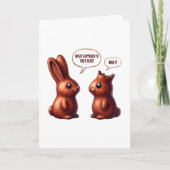 Funny Chocolate Bunnies Ostercard Feiertagskarte (Vorderseite)