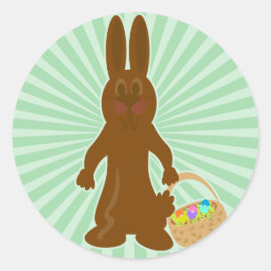 Funny Chocolate Bunny Runder Aufkleber