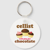 Funny Chocolate Cello Keychain Schlüsselanhänger (Vorderseite)