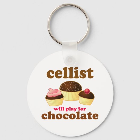 Funny Chocolate Cello Keychain Schlüsselanhänger (Vorderseite)