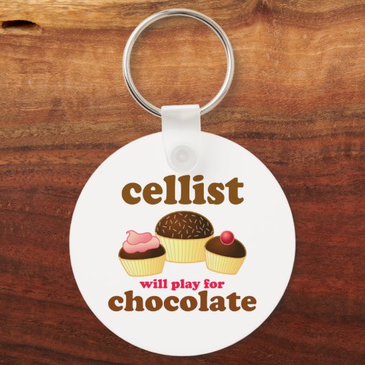 Funny Chocolate Cello Keychain Schlüsselanhänger (Vorderseite)