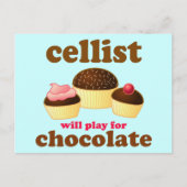 Funny Chocolate Cello Postcard Postkarte (Vorderseite)