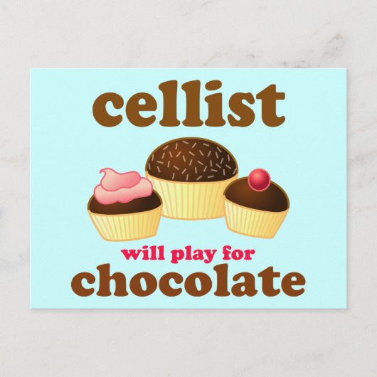 Funny Chocolate Cello Postcard Postkarte (Vorderseite)