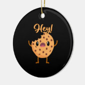 Funny Chocolate Chip Cookie Ein Biss aus dem Haus  Keramik Ornament (Links)